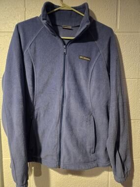 Columbia Full Zip Fleece Jacket Womens Lilac Blue Size L Good Condition